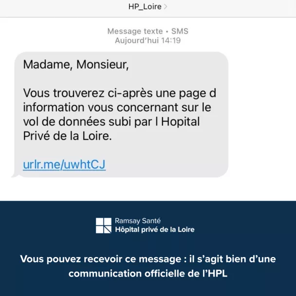 Vol de données - SMS officiel de l'HPL