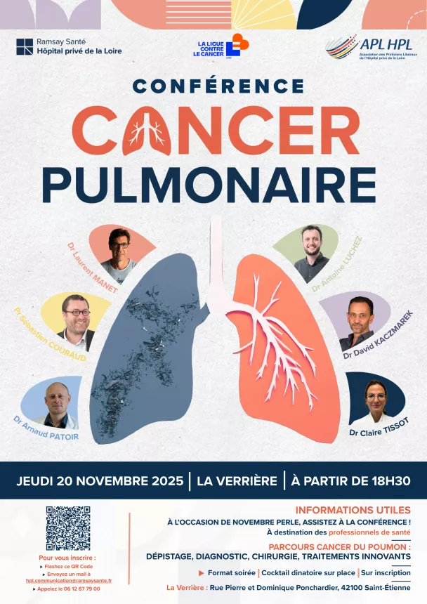Affiche officielle - Conférence Cancer Pulmonaire - Jeudi 20 novembre HPL